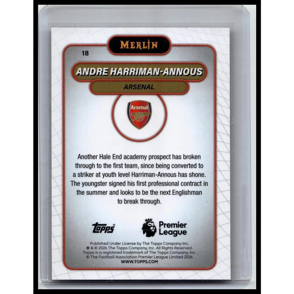 Andre Harriman-Annous #18 Arsenal Vintage Merlin Refractor Base